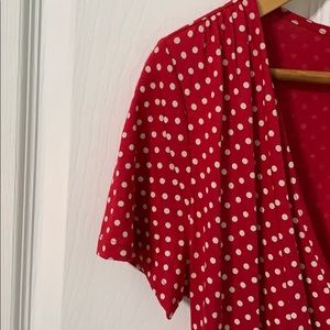 Talbots Polka Dot Top Wrap Style